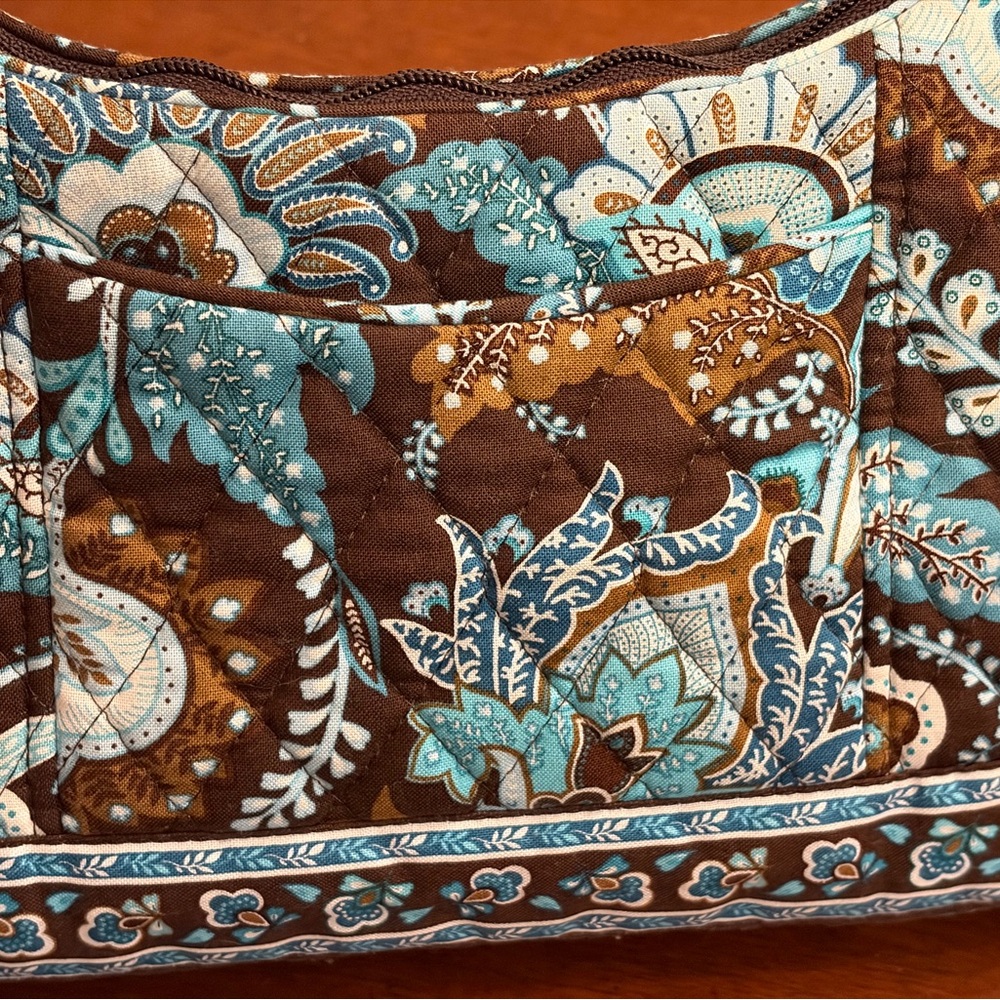 Vera Bradley Quilted Floral-Print Shoulder Bag in Teal and Brown - Picture 10 of 12